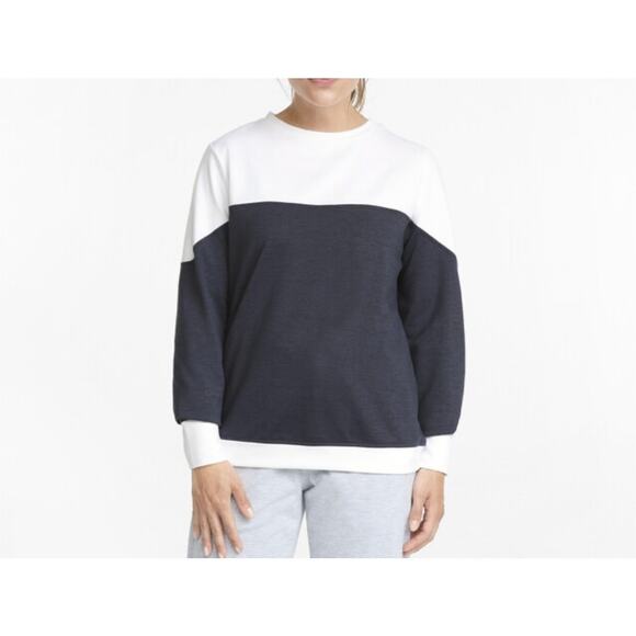 Puma Golf Women's Cloudspun Bloom Crewneck Pullover Sweater XXL White Blue NWT - Picture 1 of 10